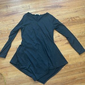 Doublju Long Sleeve Asymmetrical Hem Shirt